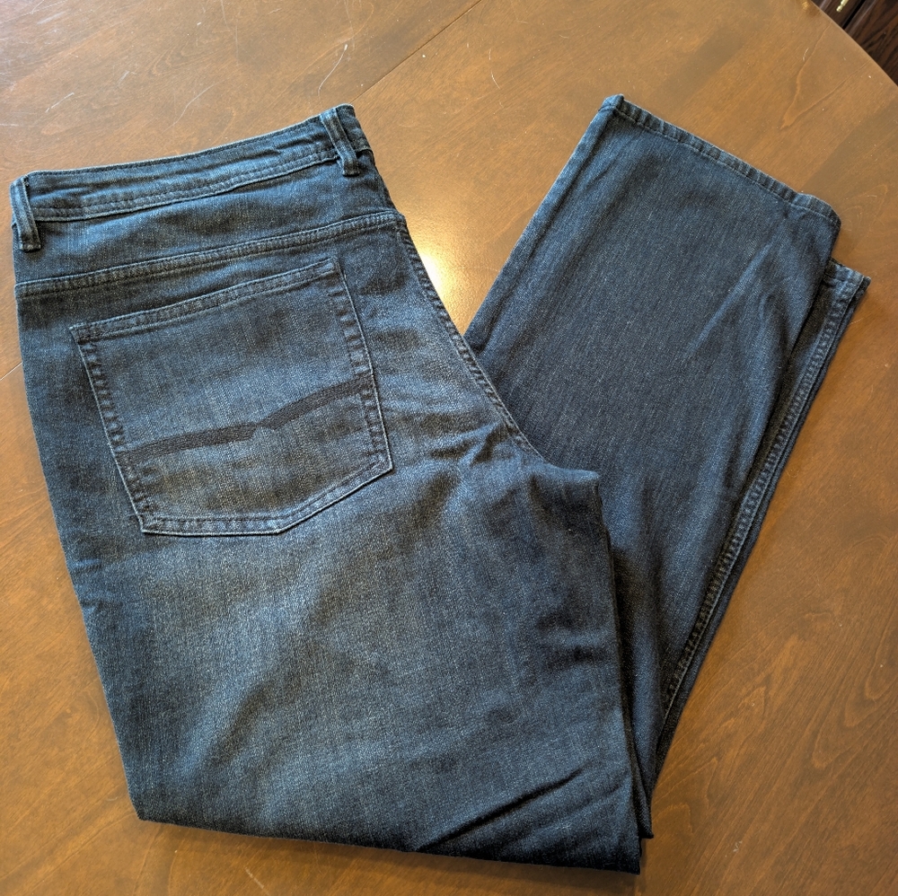 Buffalo Jack X Straight Jeans Dark Blue Indigo Faded - Picture 3 of 11